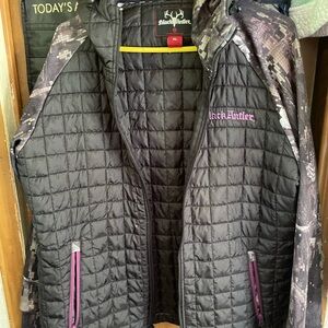 Women's Puffer Jacket - Black and Purple